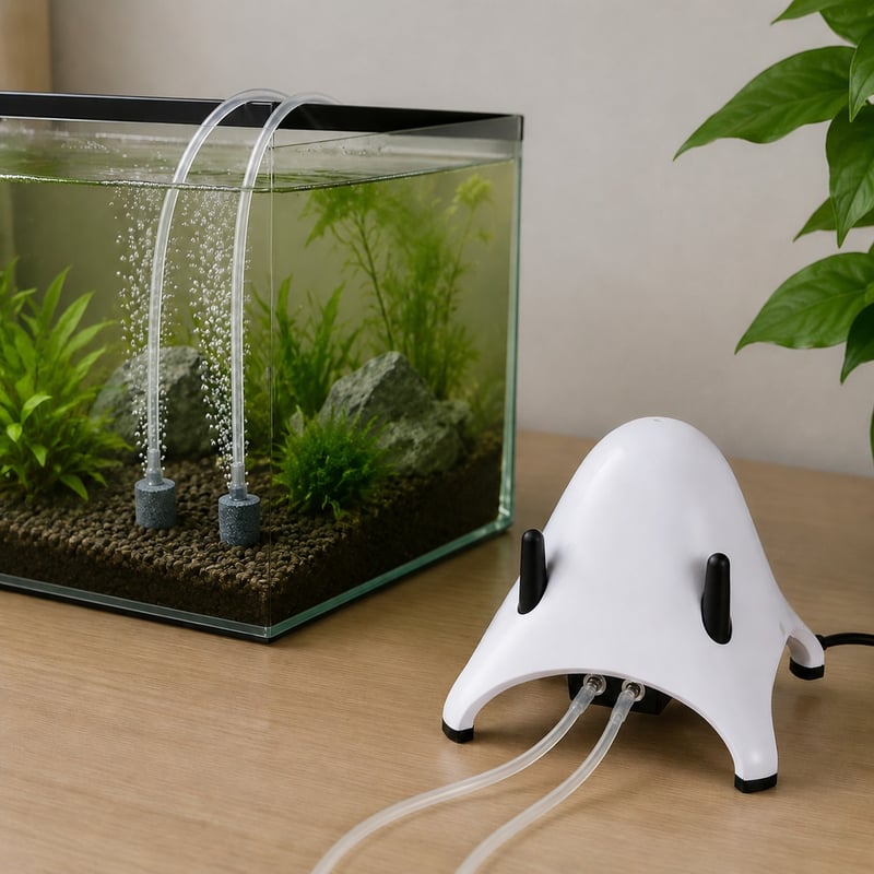 Funktionsbild der leisen Luftpumpe für Aquarien WK152, Modell WK152, für Händler und Beschaffungsteams von Aquarienausrüstung