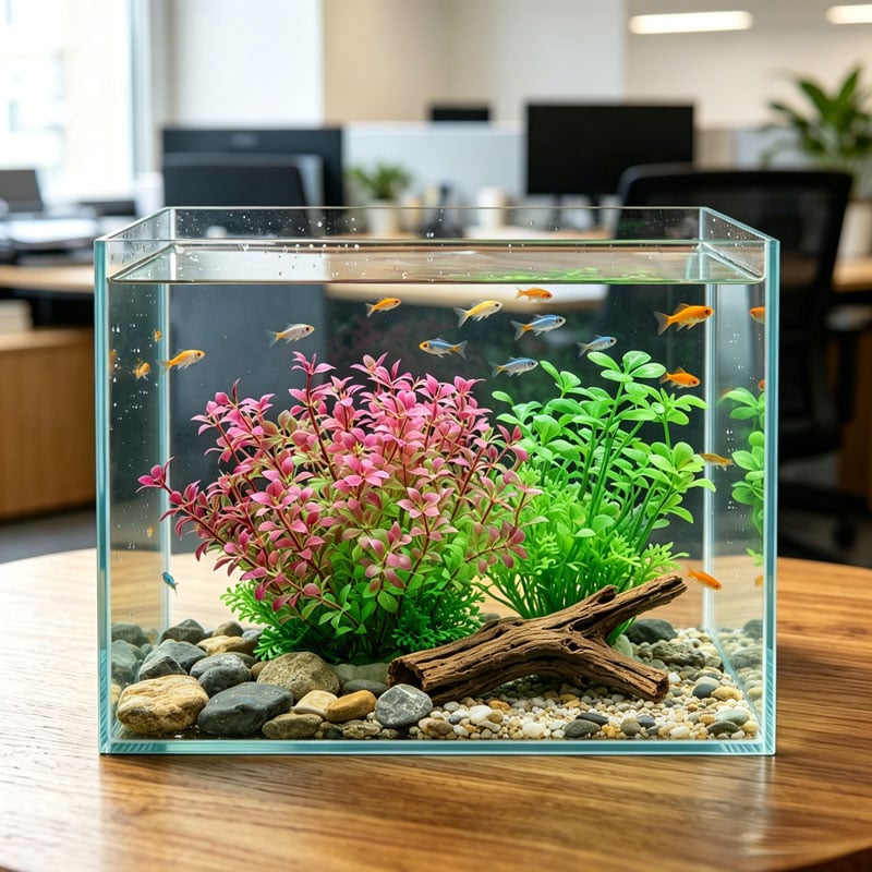 Präsentation des WKAQOO-Sortiments an Wasserpflanzen und Treibholz zur Prüfung durch Aquariendekor-Distributoren für Aquariengroßhändler, OEMs und Distributoren